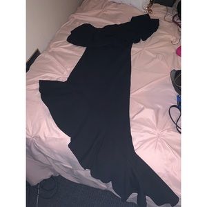 Black Ruffle One Shoulder